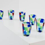 Set of 6 Italian Murano glass goblets circa 1980 murano