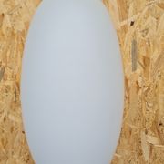 Oval pendant light in white opaline 1960