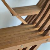 Pair of Teak Curule Armchairs
