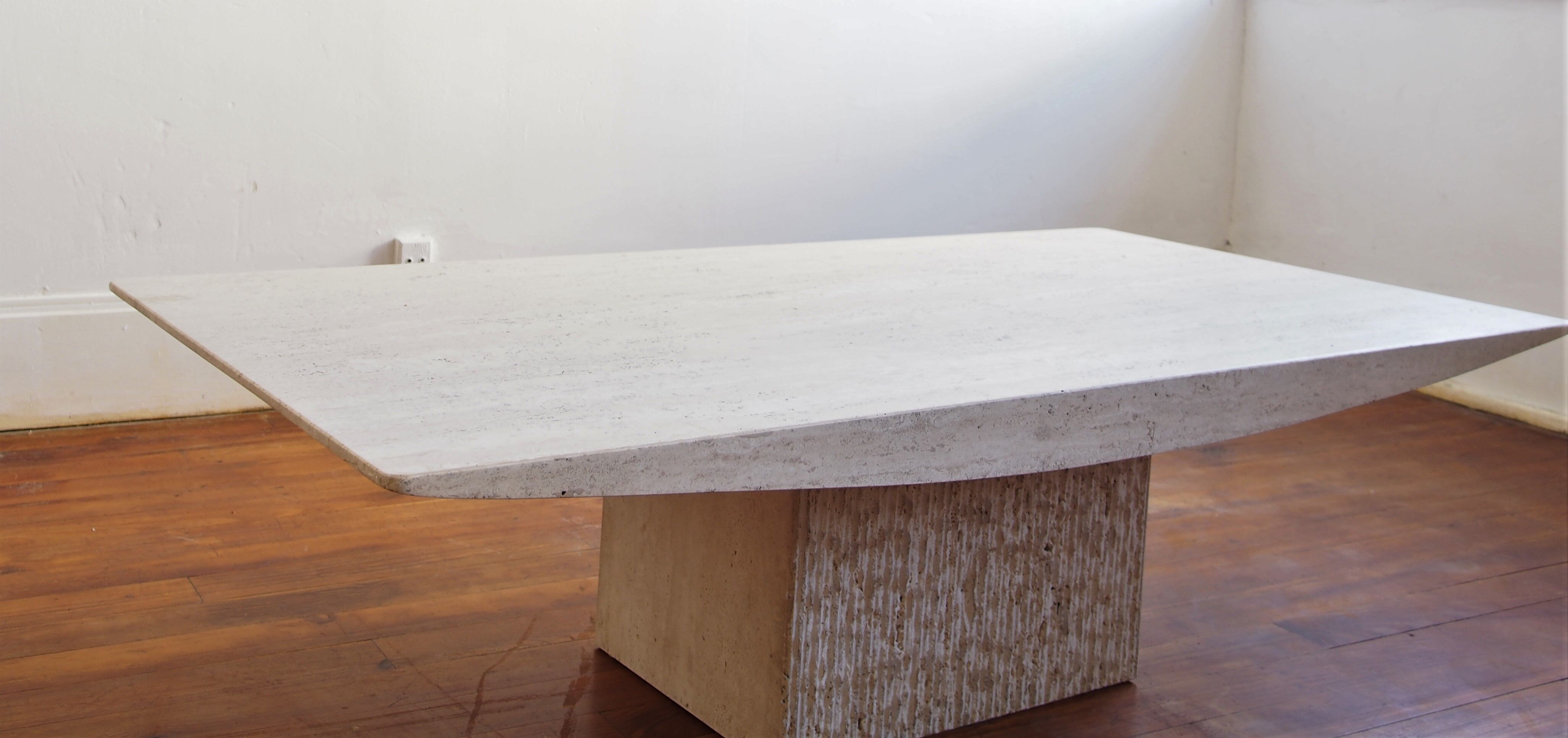 Travertine coffee table, 1980s