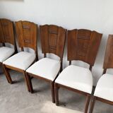 Set 6 chaises art déco chêne 1940