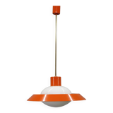 1970s Czechoslovak mid-century orange opaline glass pendant lamp