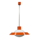 1970s Czechoslovak mid-century orange opaline glass pendant lamp