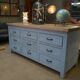 Original 1950s gray patinated 9-drawer craft cabinet