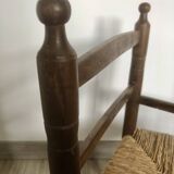 Children's armchair in beech wood and straw