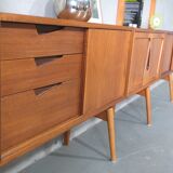 Mid-Century Modular Free Standing  Teak Wall Unit by Kjell Riise for Brodrene Jatogs, Norway, 1960s