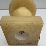 Vintage Alabaster Lamp with Floral Pattern Shade