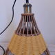 Vintage suspension rattan upcycled macramé mustard yellow