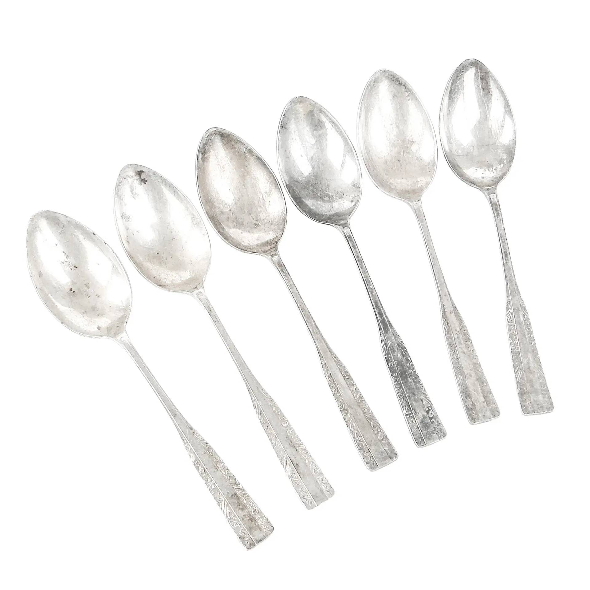 Set of table spoons, silver-plated brass, HEFRA, Poland, 1970s