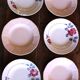 6 mismatched pink deep plates Digoin Badonviller Art Deco