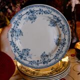 Assiettes terre de fer bleu