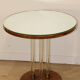 Art Deco side table in wood, brass and glass