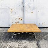 Adjustable height table-table, metal and wood Italy, 1960s