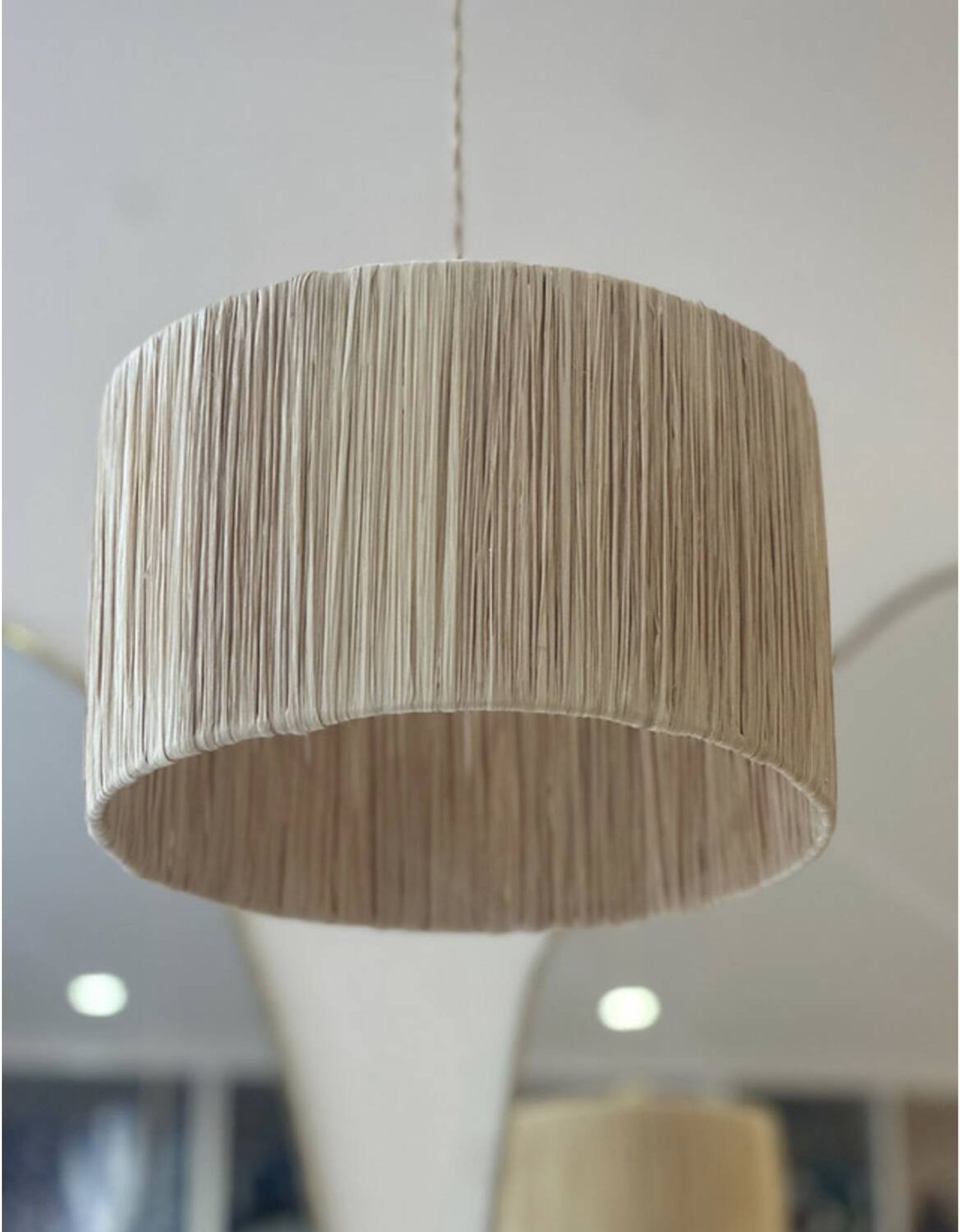 Suspension lampshade rattan bohemian vintage - d30 cm