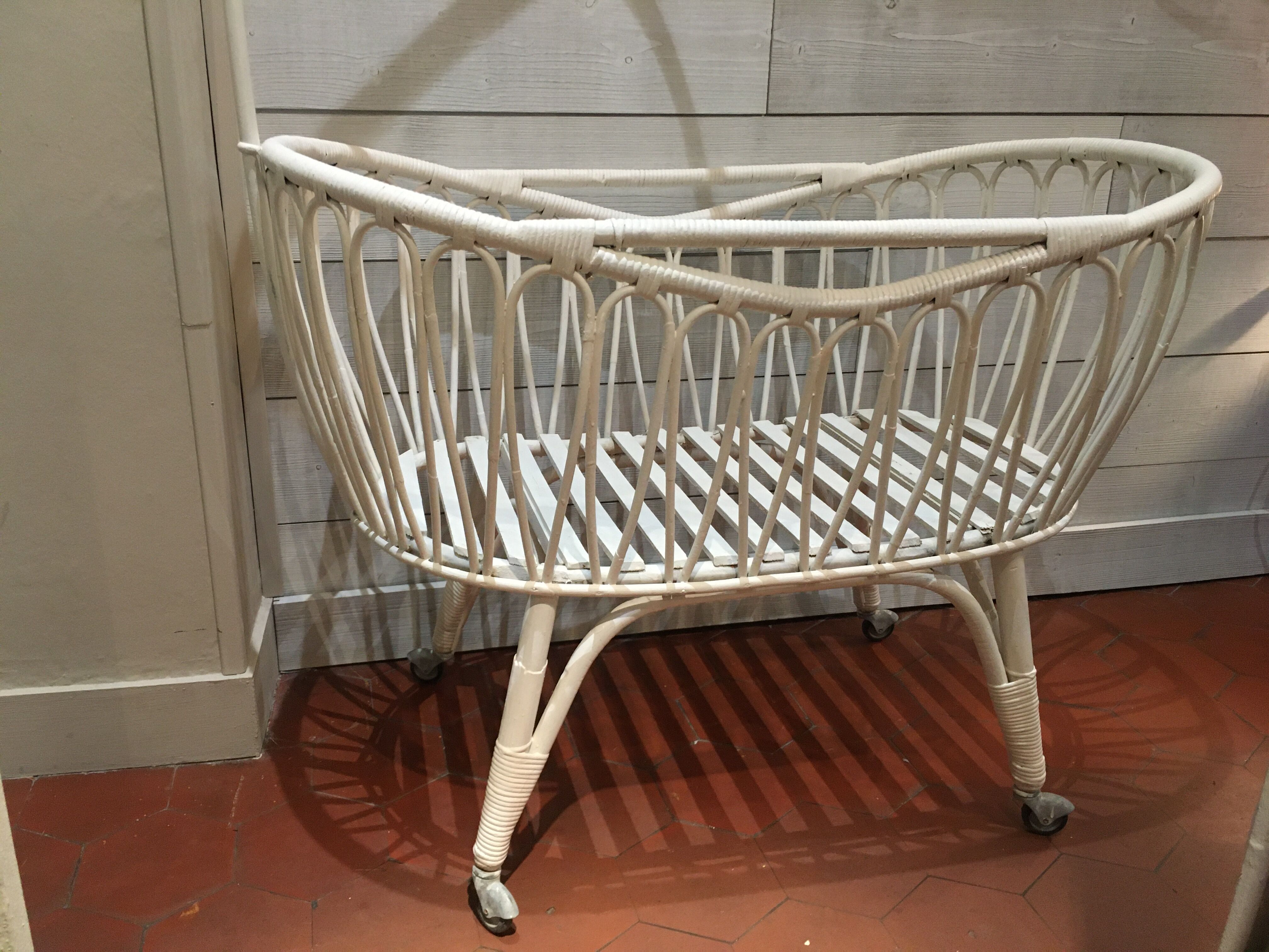 Rattan baby cradle