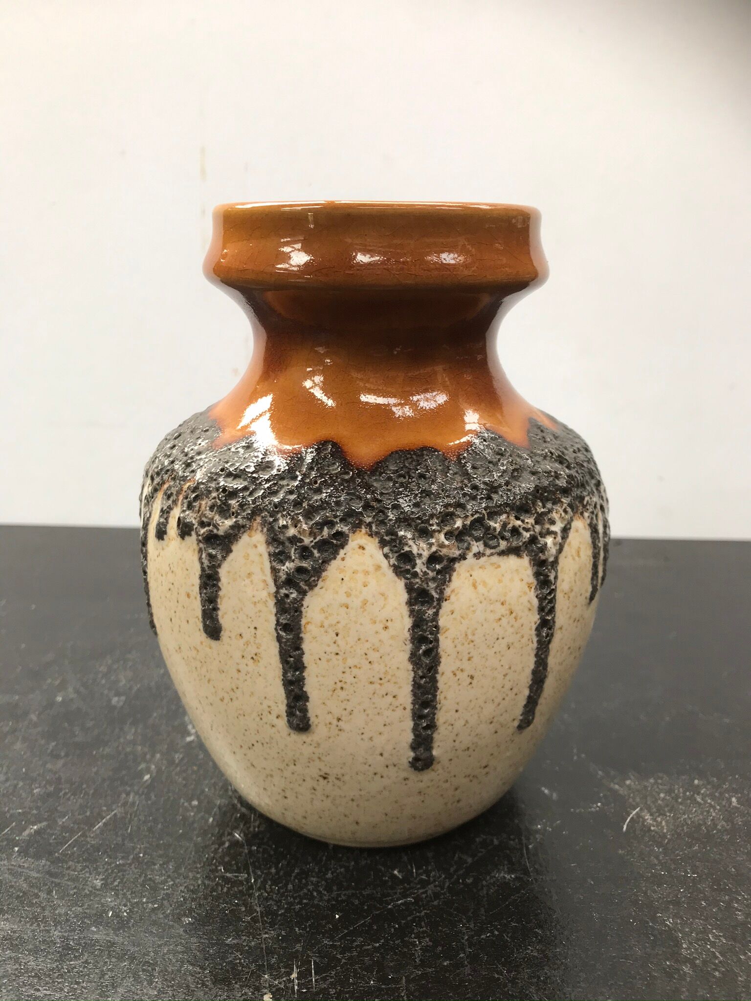 Former beige brown ceramic vase