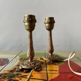 Paire de pieds de lampe en laiton - milieu de siècle.