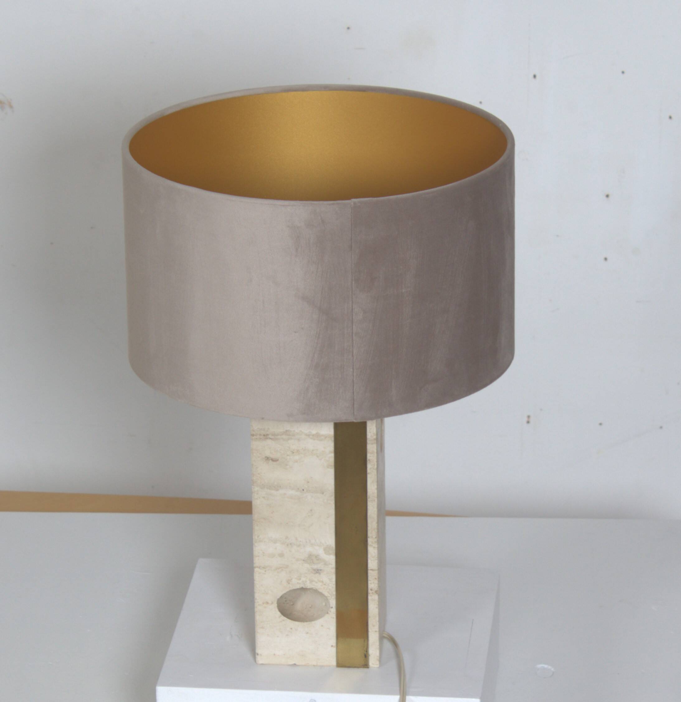 Vintage travertine table lamp attributed to Fratelli Mannelli, Italy, 1970s