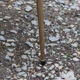 Vintage chair in gilded metal and velvet seat