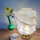 Vintage art deco globe table lamp in pale yellow Clichy glass