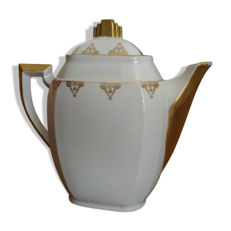 Teapot Porcelain M-S gold decoration, ART DECO