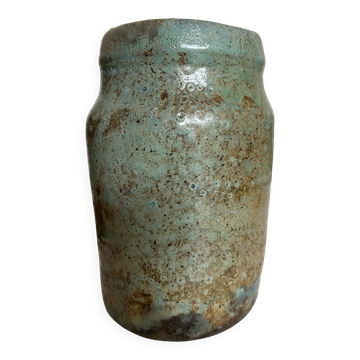 Turquoise and gilded earthenware potter's vase