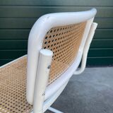 Set of 4 Cesca b32 model chairs in white by Marcel Breuer