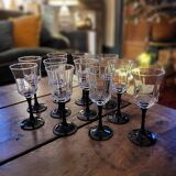 11 Octime Luminarc glasses - Black stem - 1980s