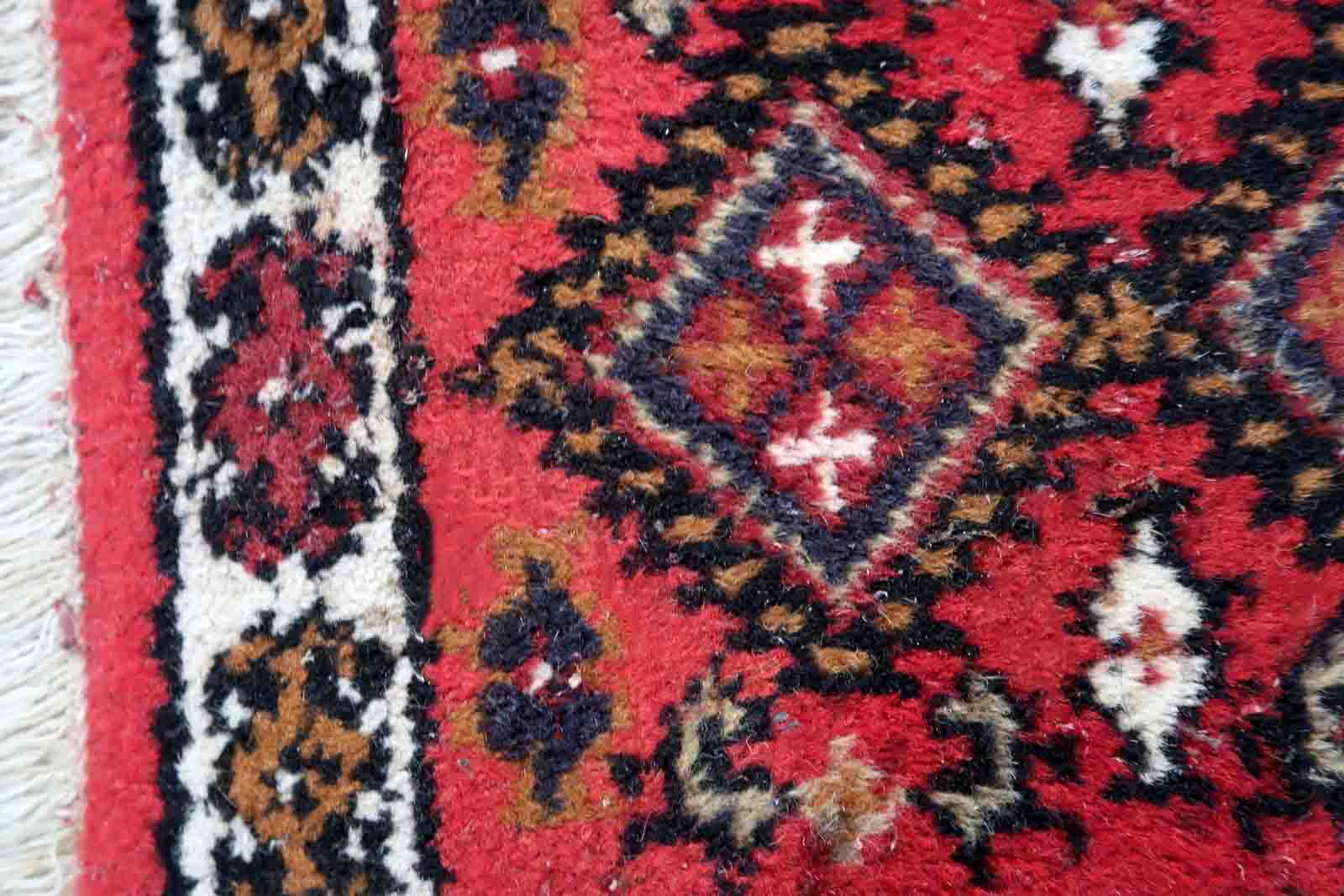 Vintage persian carpet hamadan handmade 40cm x 56cm 1970s