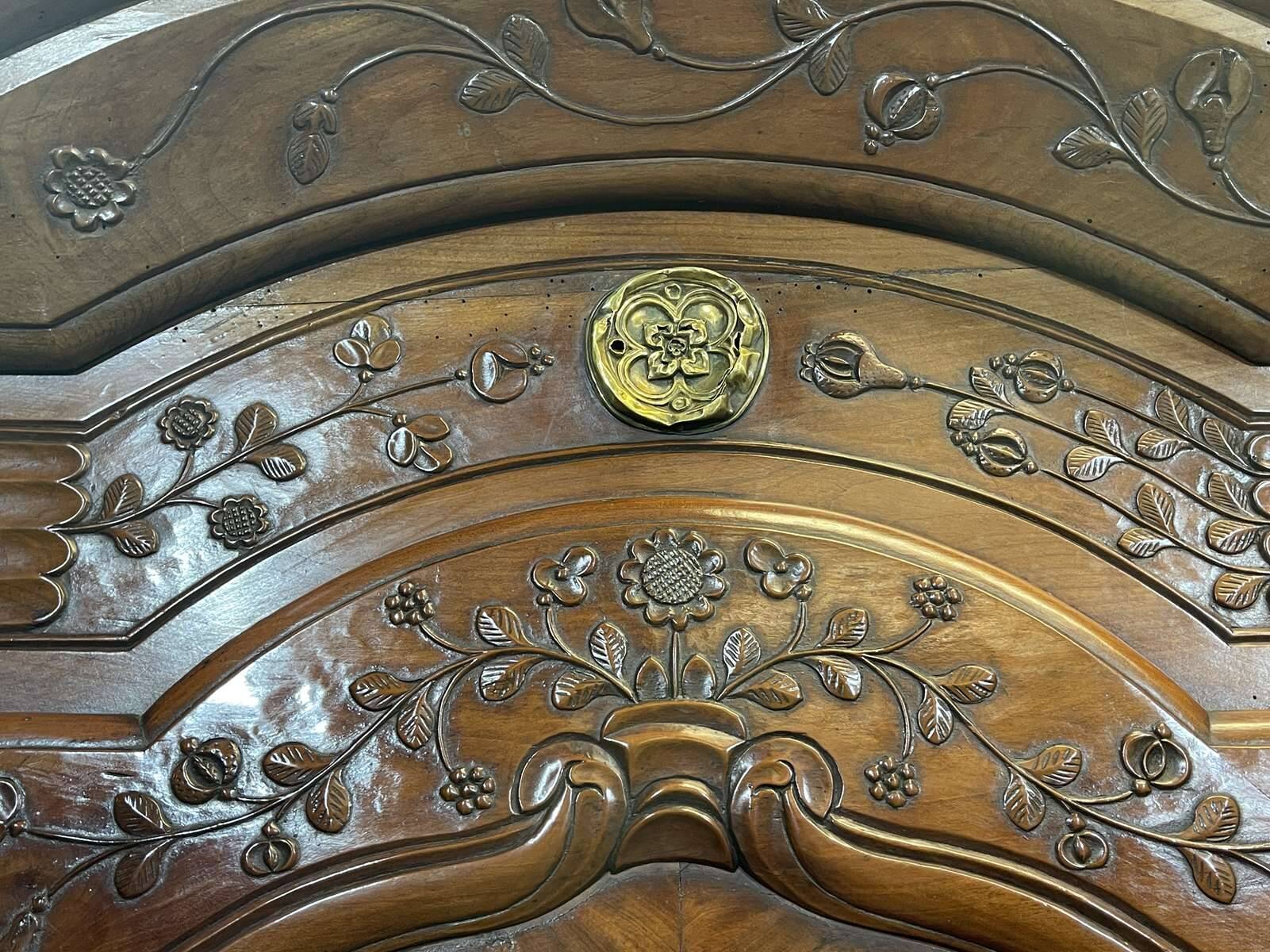 19th-century Rennes wardrobe in cherry wood signed Louis Boutin