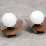 Vintage German Wall Lamps in Copper Plating from Ist Ellux, 1980s, set of 2