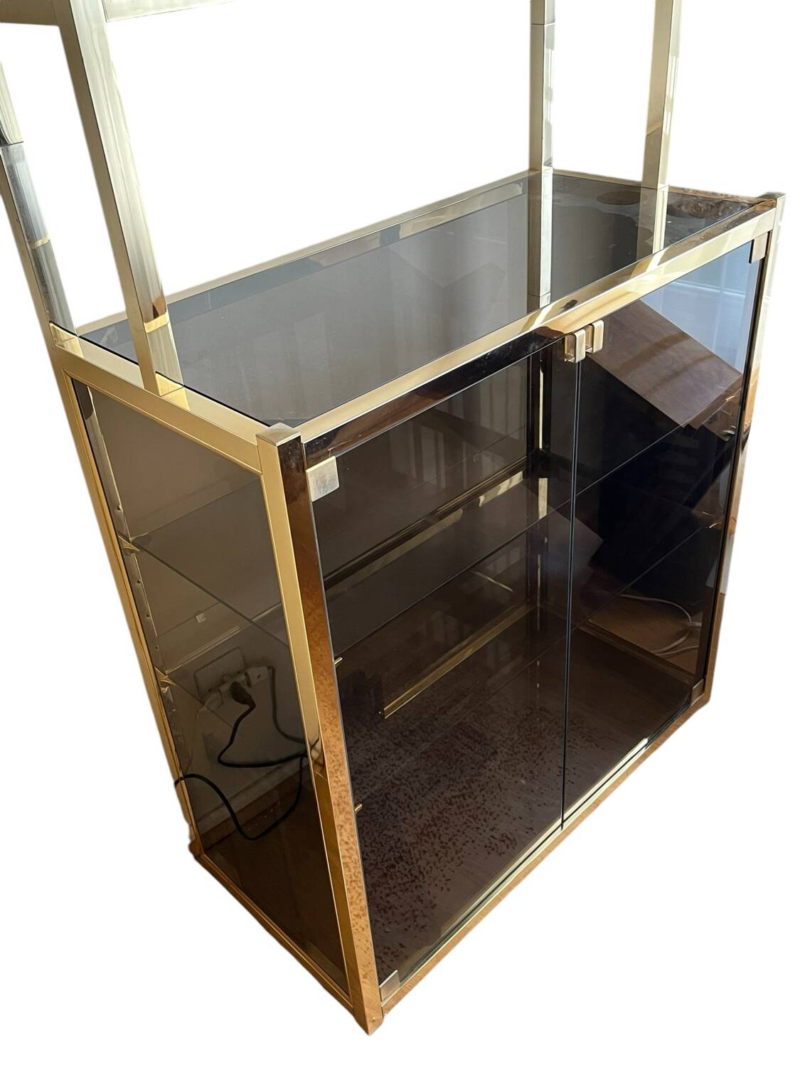 Brass and smoked glass shelf 1970s