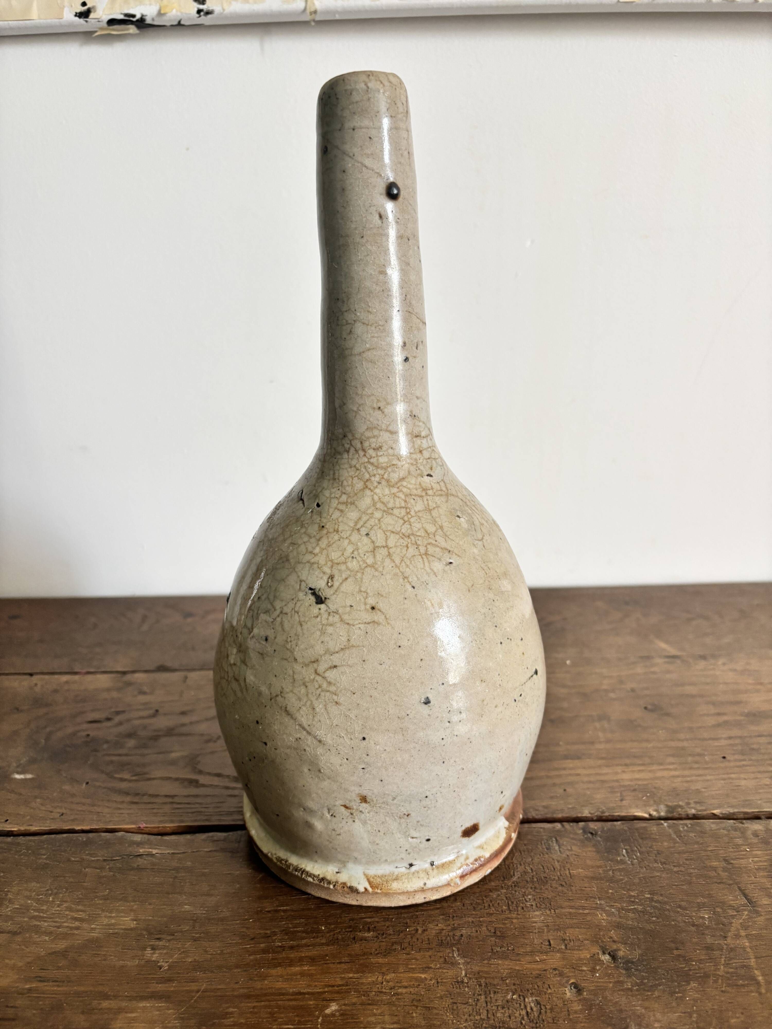 Grand vase soliflore en grès vintage