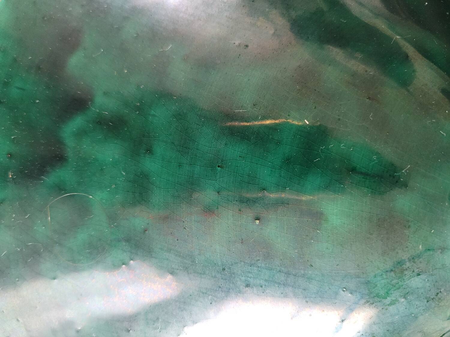Green glazed ceramic pulley suspension