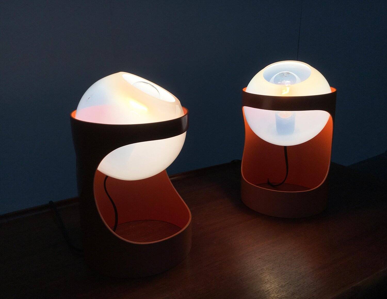 Mid-Century Swiss Space Age Guggerli L1 table lamp by Rosemarie & Rico Baltensweiler for Baltensweiler, set of 2