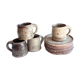 Service de tasses à café vintage en grès