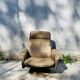 Vintage De Sede leather swivel chair, tulip base.