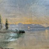Oil on canvas – Lake Geneva by Émile Vernay, dated 1902 - 675009