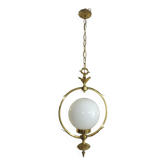 Suspension bronze brass and opaline / vintage