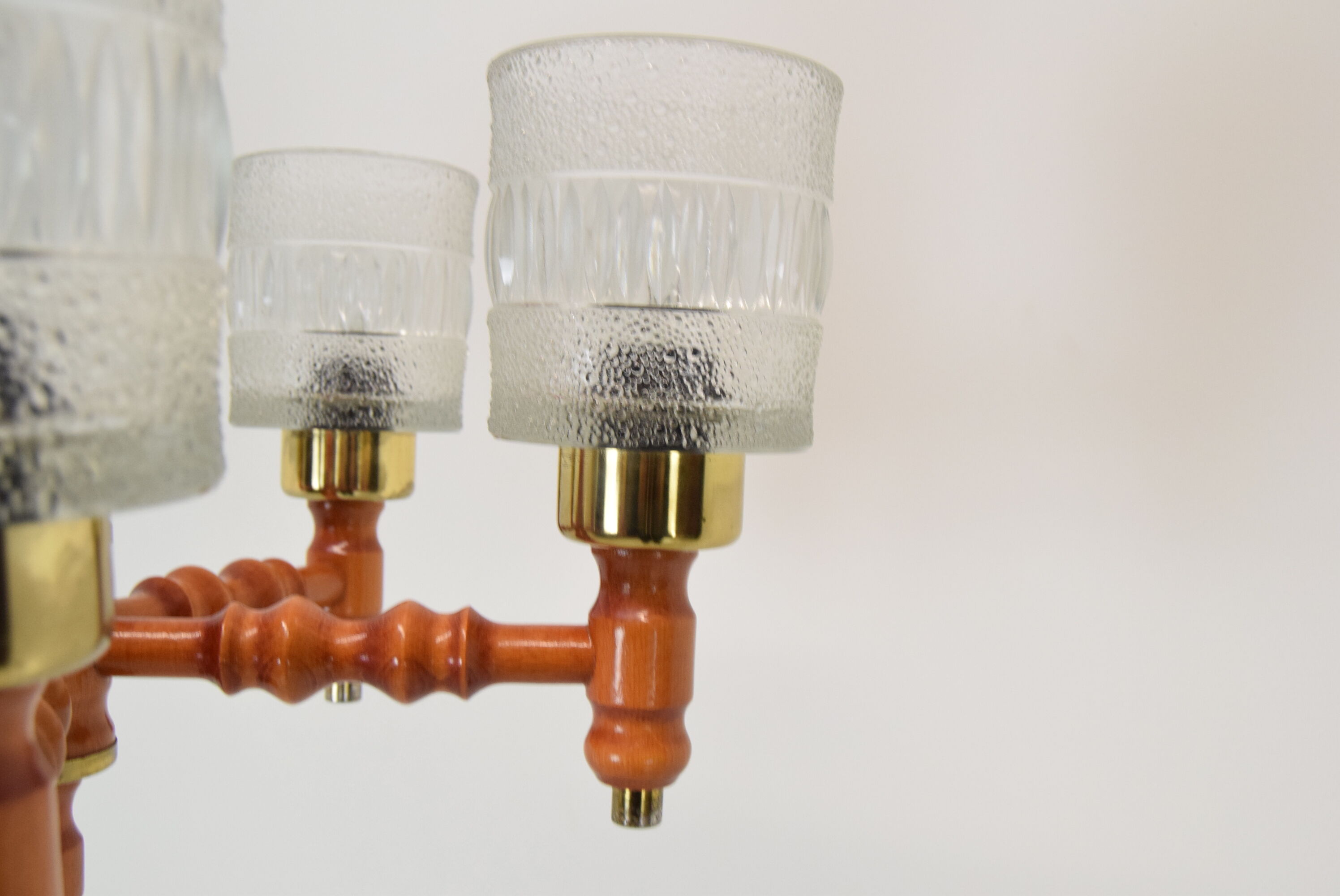 Mid-century Wood Chandelier by Instala Jilove u Decina,1960's