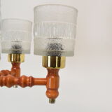 Mid-century Wood Chandelier by Instala Jilove u Decina,1960's