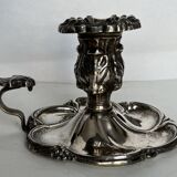 Silver metal candle holder