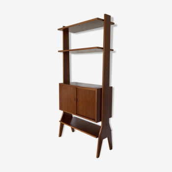 Bibliothèque étagère scandinave vintage en teck