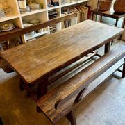 Aranjou dark wood bench from the 1980s