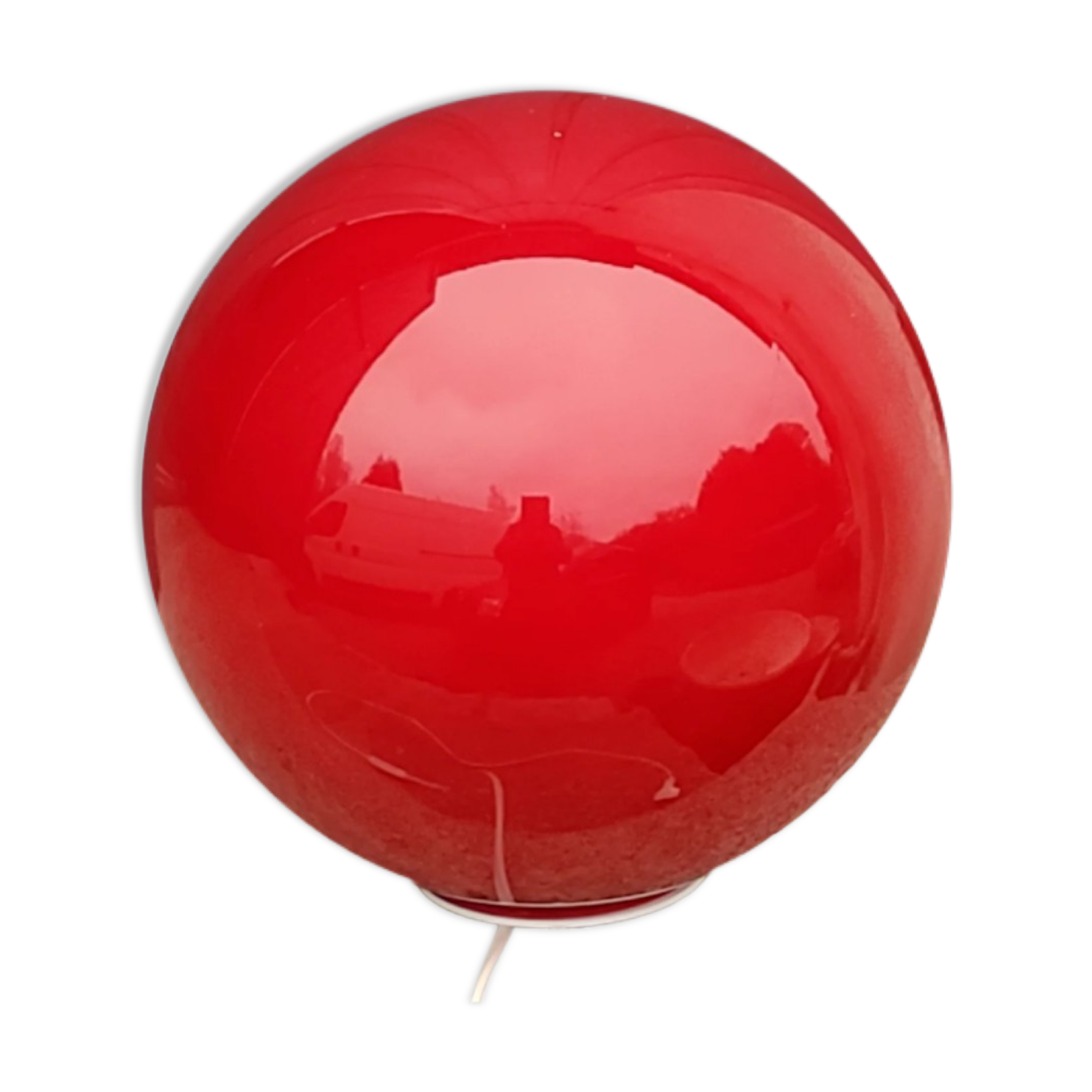 Wofi Leuchten red glass ball lamp from the 90s