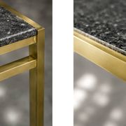 Vintage Mid-Century Italian Modern Brass Coffee Table with Stone Top, 1970s