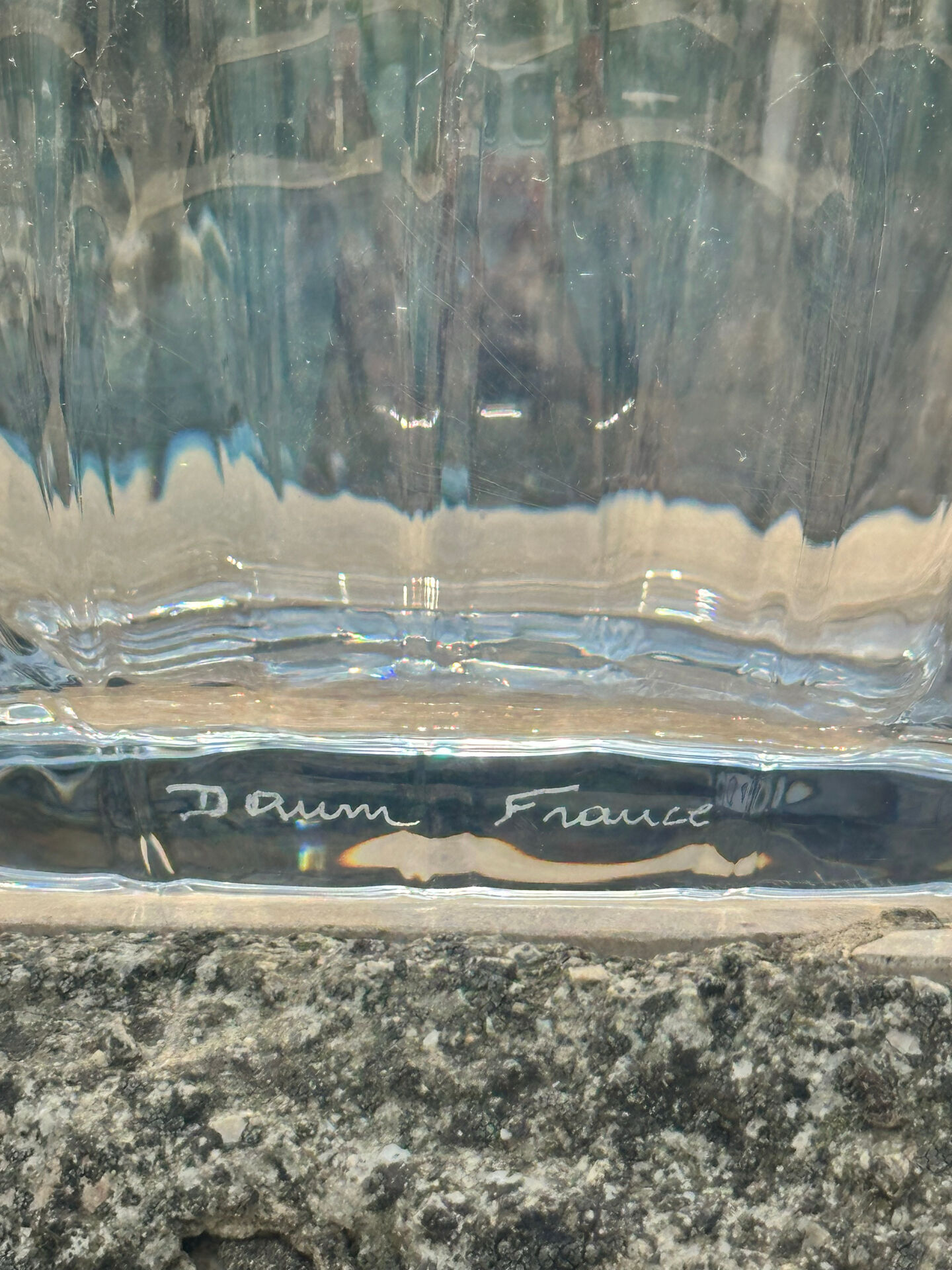 Large baluster vase in fluted crystal from the Daume house, France.