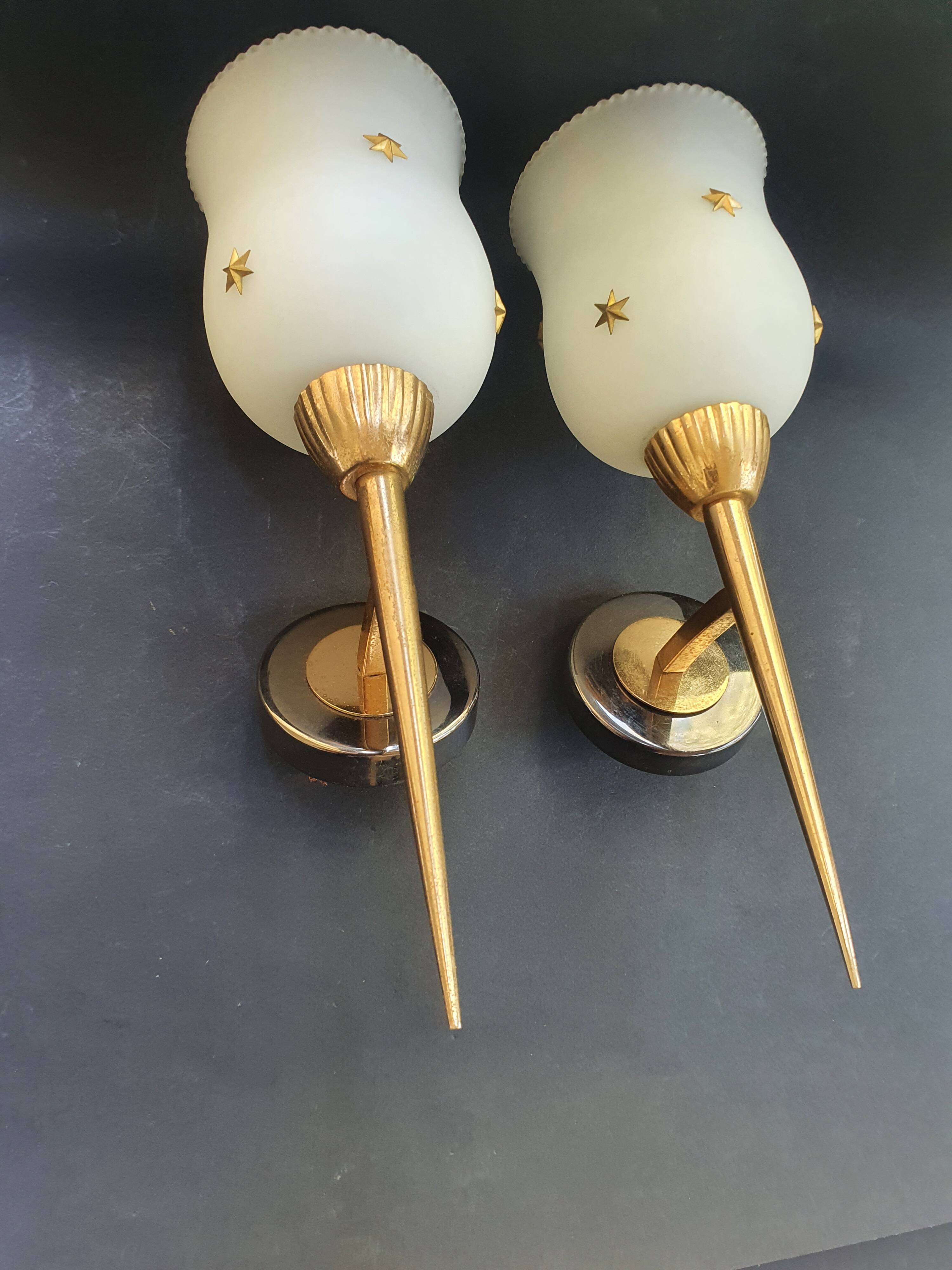 Pair of wall sconces torch style Empire