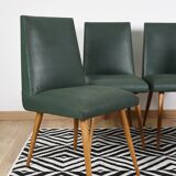 Set of 4 Moleskine chairs, 1950s.