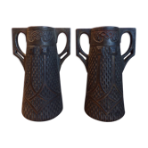 Pair of clanta art deco vases by Henry Tooth